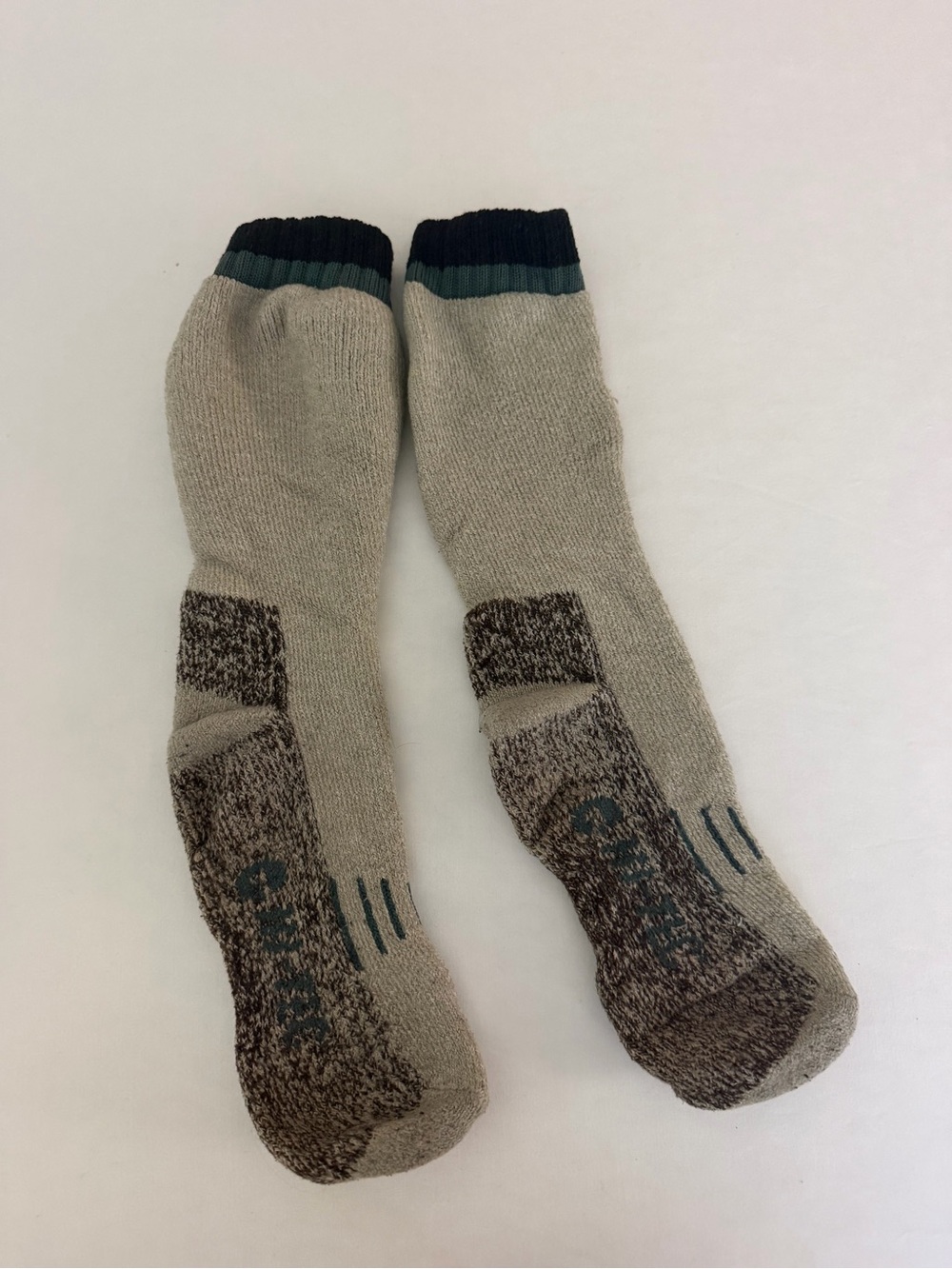 Men's Crew Thermal Socks - Light Gray with Dark Gray Accents